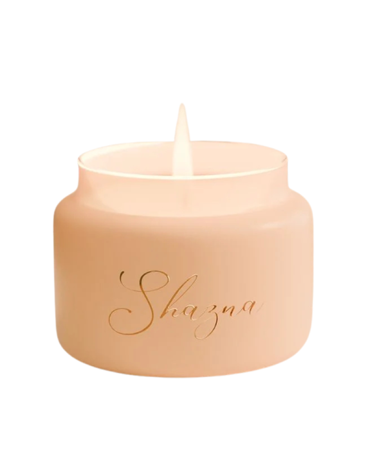 A premium scented soy-wax candle in clear glass