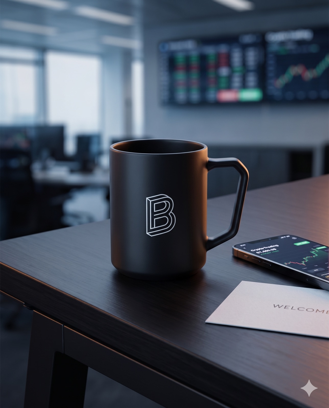 A premium engraved espresso mug with a tactile single-colour mark
