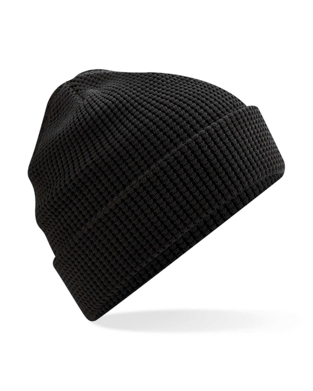 Eine doppellagige Waffelstrick-Beanie aus Bio-Baumwolle