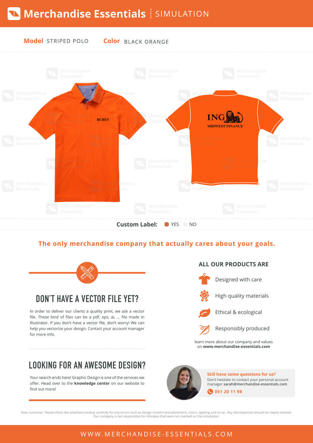 A branded polo as the base layer of a complete field-sales wardrobe