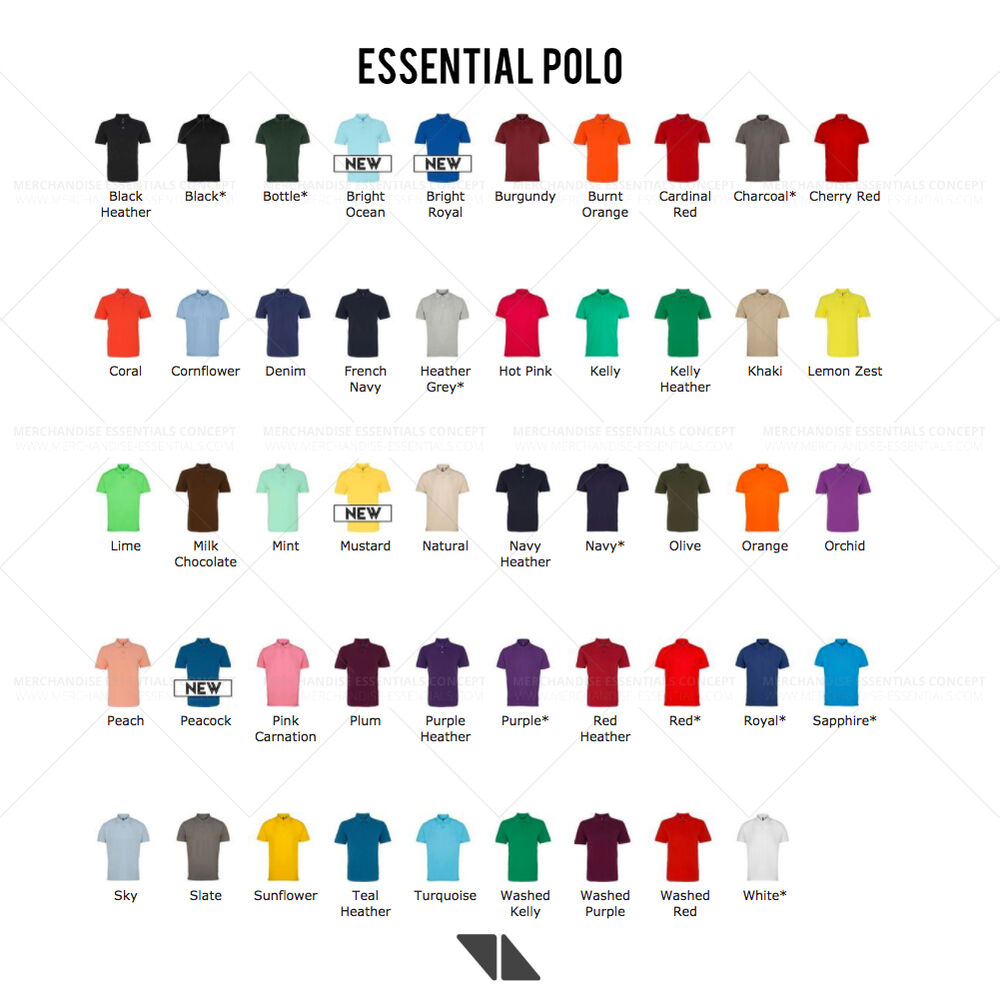 A range of custom polo shirts in different colours, showing the colour flexibility a good polo supplier should offer