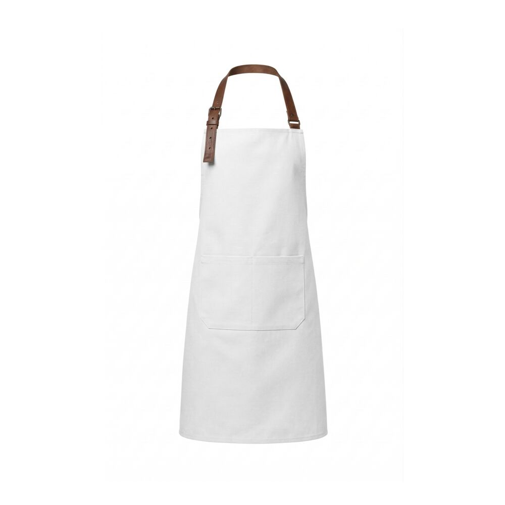 A vintage-style custom apron product shot, an example of a heritage silhouette that pairs well with a leather label