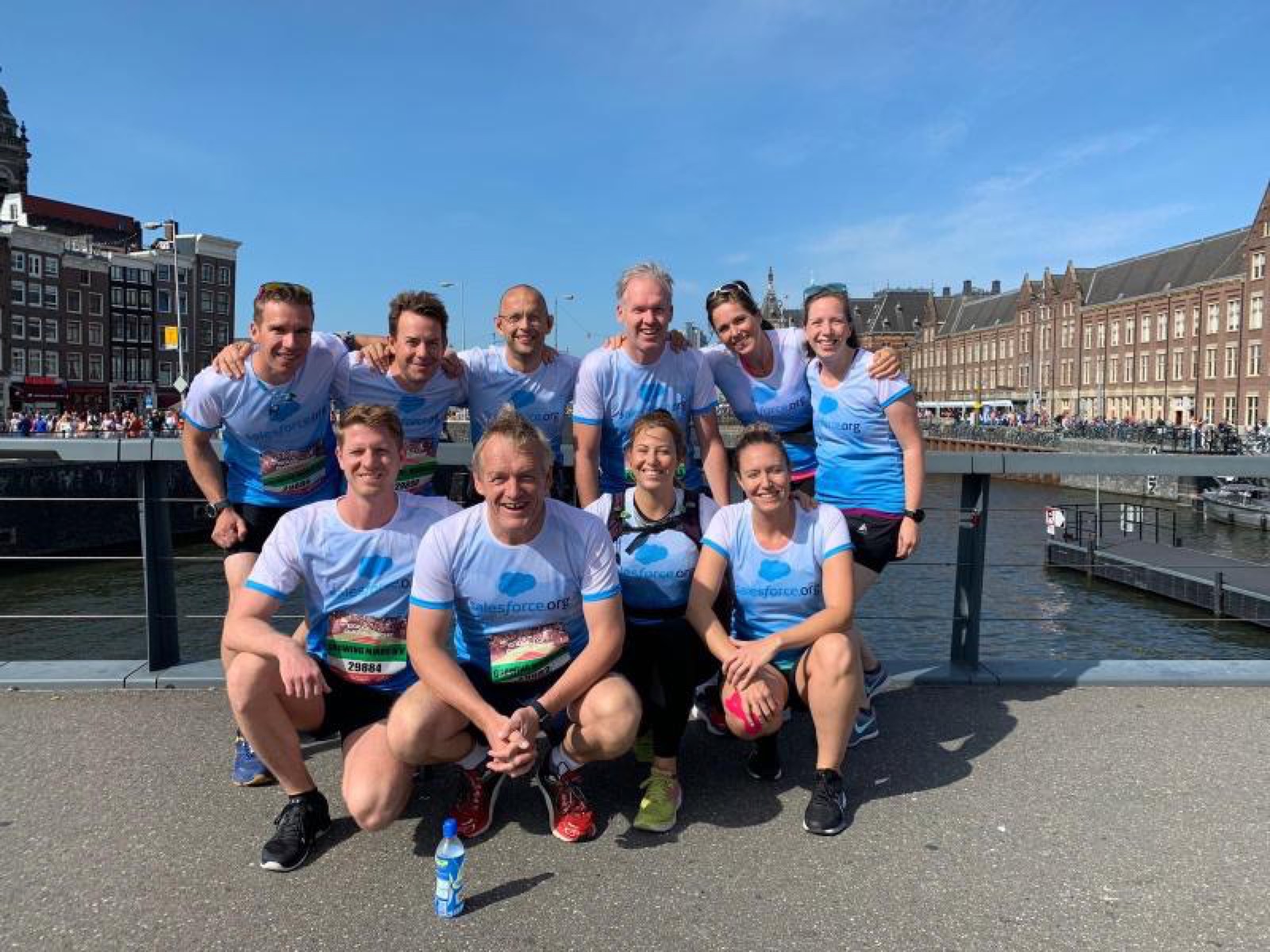 A Salesforce-branded custom sports jersey showing the full-surface print and clean finish a company should look for when comparing custom sportswear companies