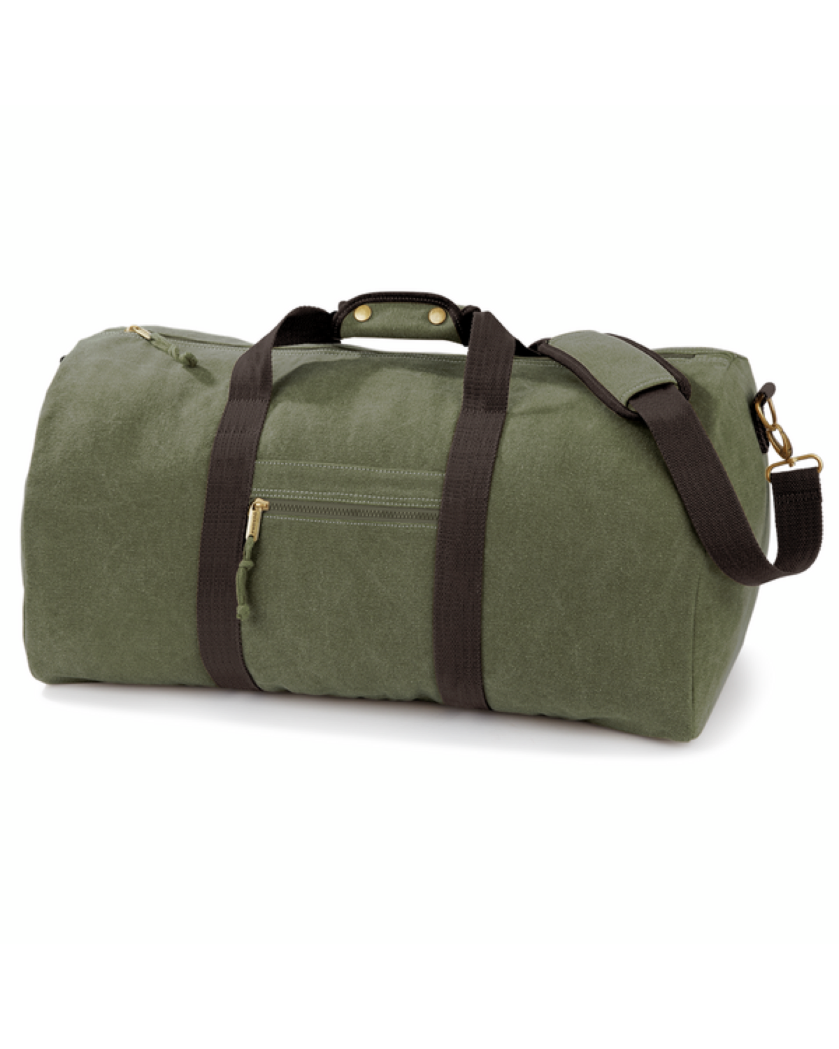 A durable cotton canvas duffel bag
