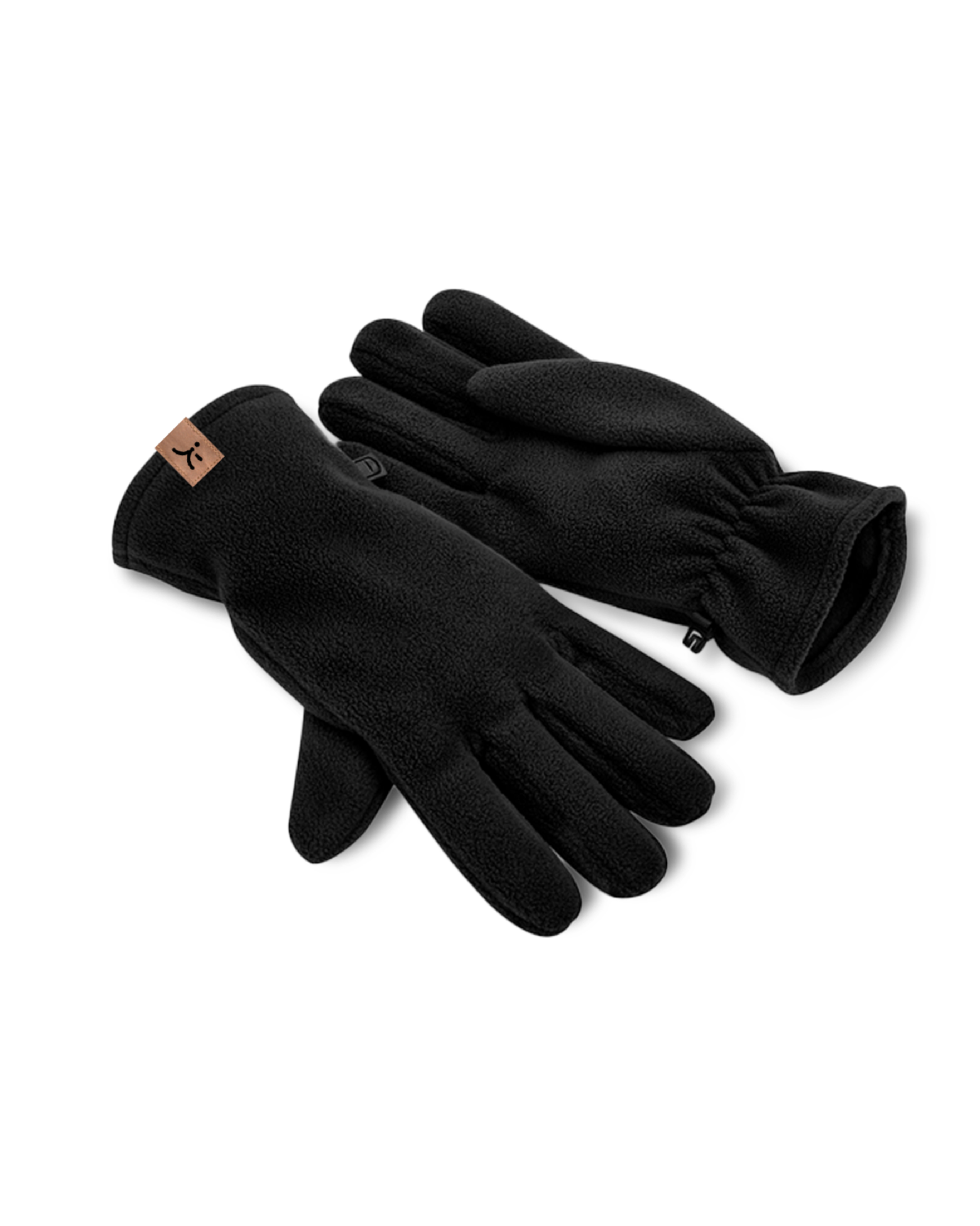 Warm fleece gloves made from recycled polyester