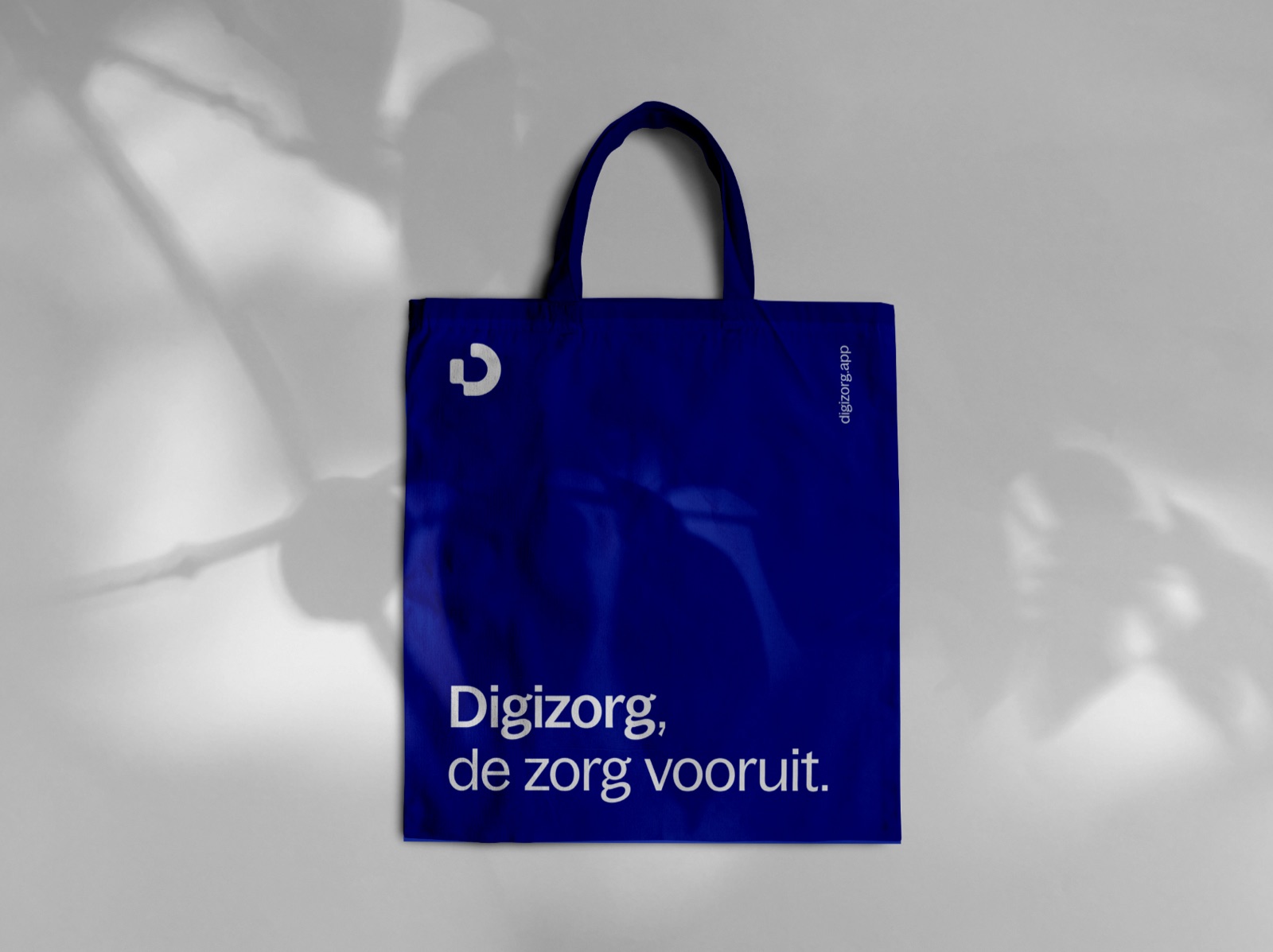A custom tote bag product render in clean brand colours