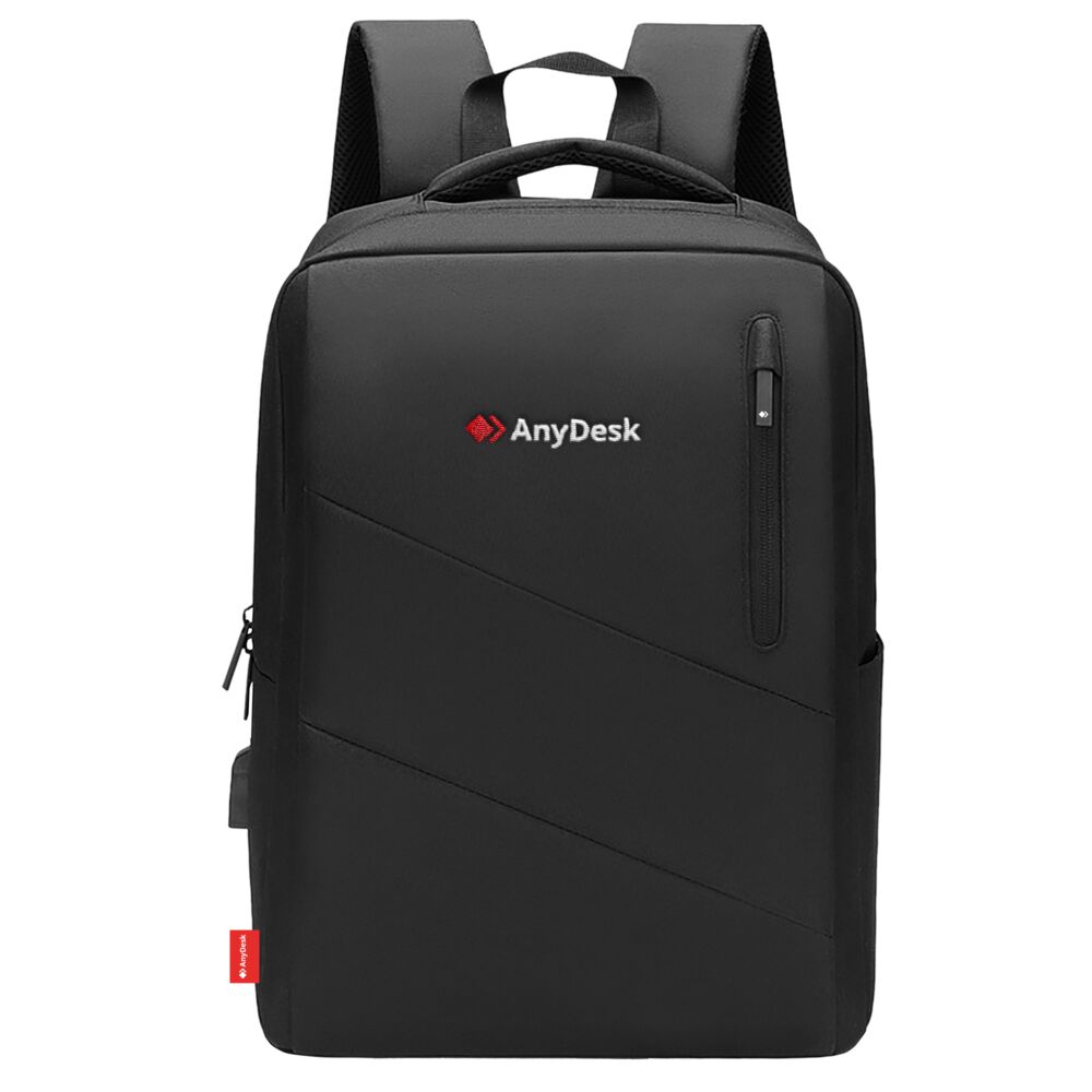 Una mochila de marca premium de un kit de evento de socios, el regalo de asistente más premium que se usa cuando la audiencia es muy relevante y está conectada comercialmente