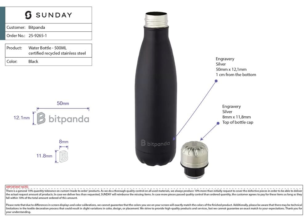 Een gebrande drinkfles als onderdeel van een wellnesskit, het soort praktische item dat een fitness-cadeaubox verankert