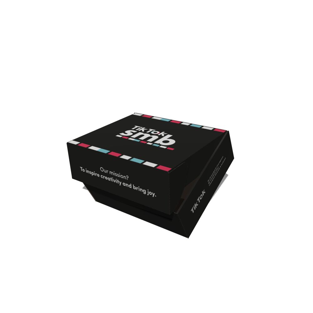 Exemple de coffret d'onboarding personnalisé TikTok, tout en couleur
