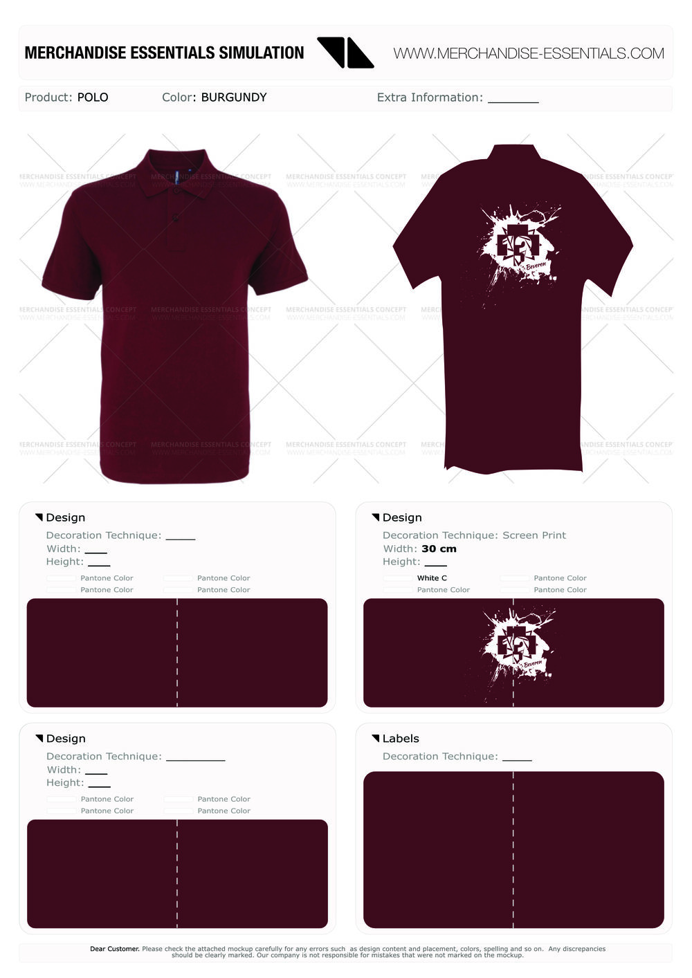 A finished custom polo matching its approved proof, with embroidery placement and colour confirmed