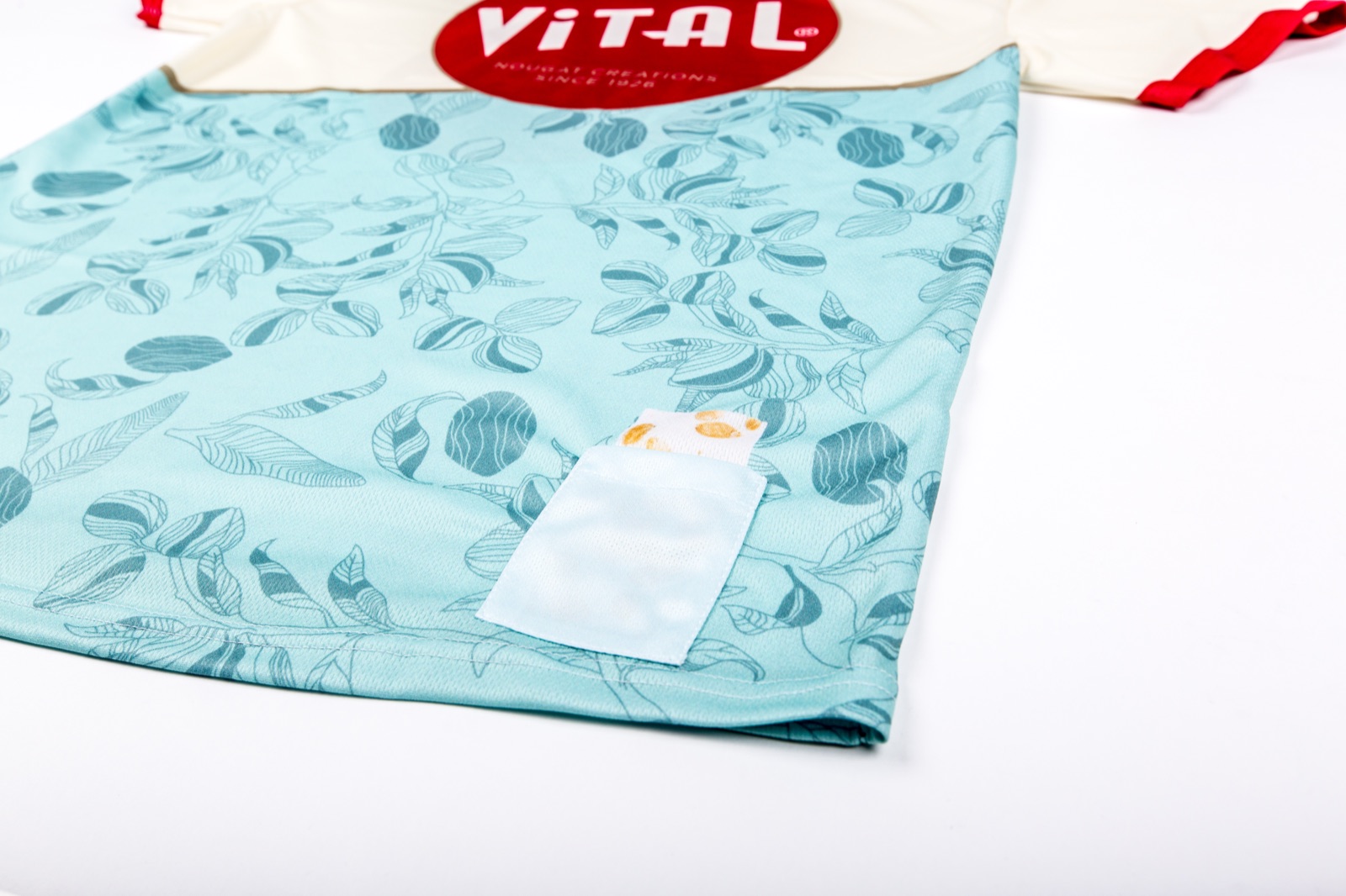 A Vital-branded custom sports jersey in full-colour sublimation