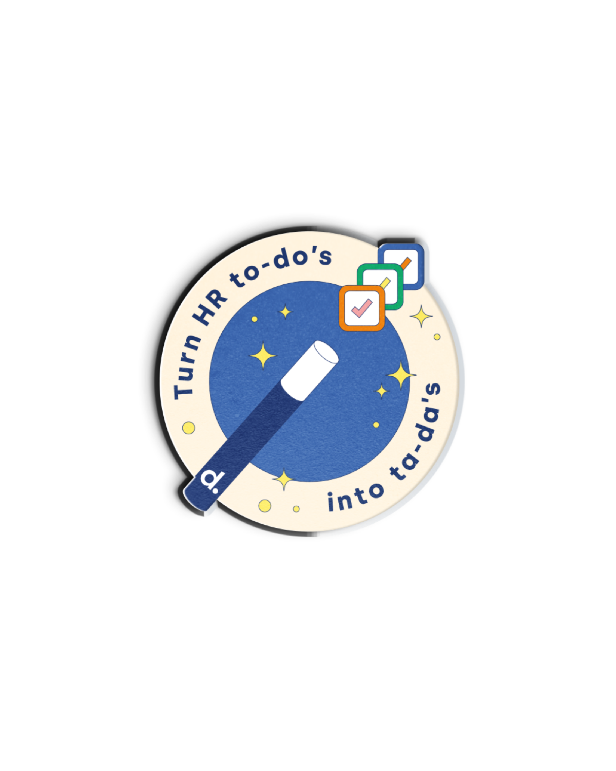 A magnetic pin with removable logo disk