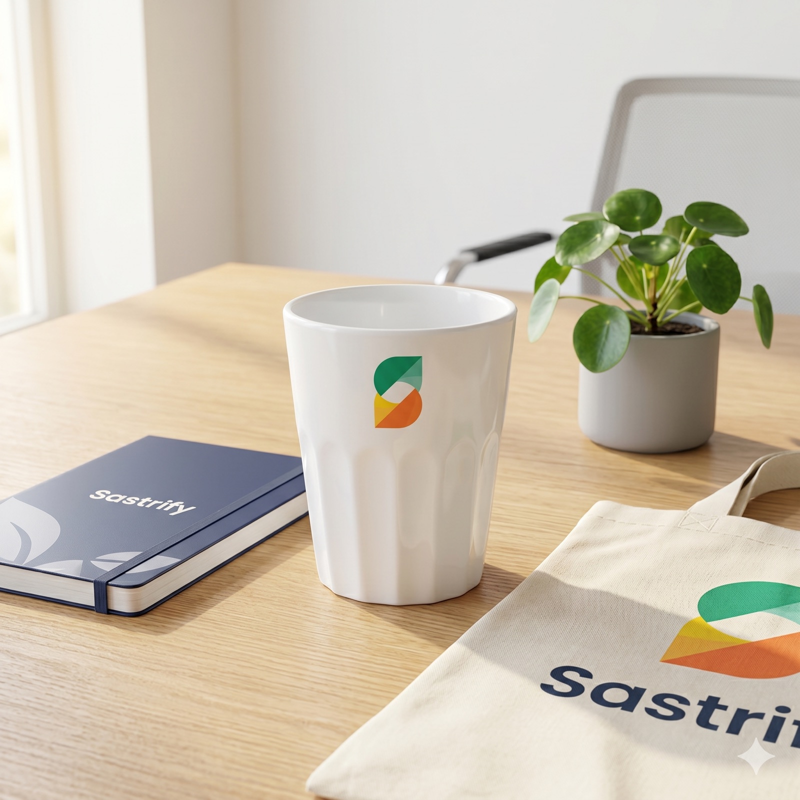 A full-colour branded office mug for a company kitchen and welcome kit