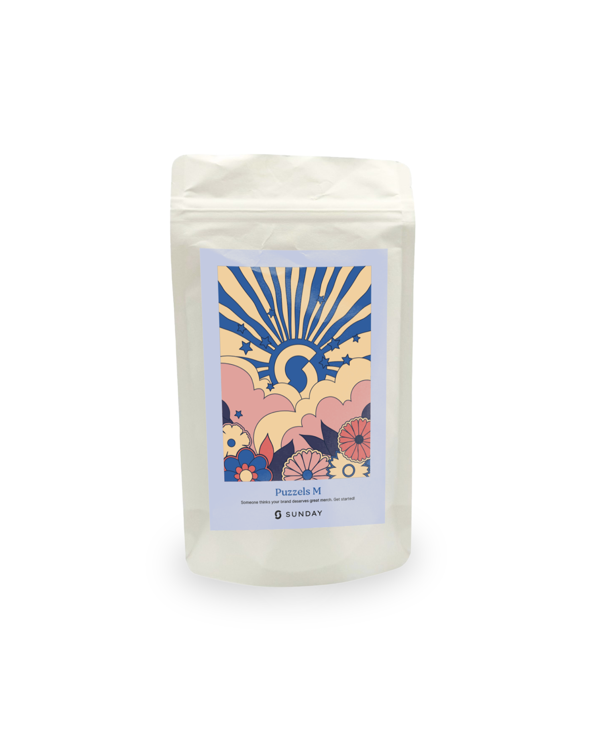 A custom 500-piece jigsaw puzzle in a sustainable doypack