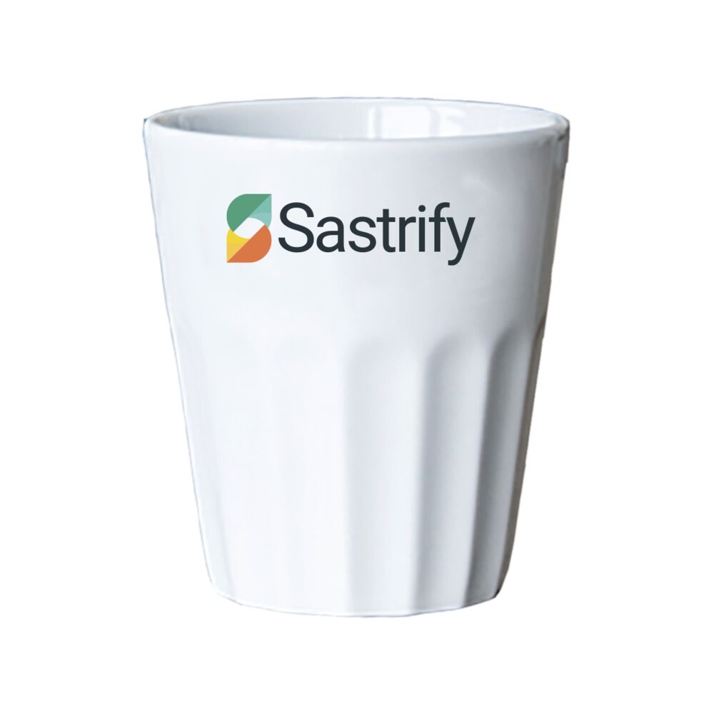 Sastrify full-colour custom coffee mug with branded print wrap