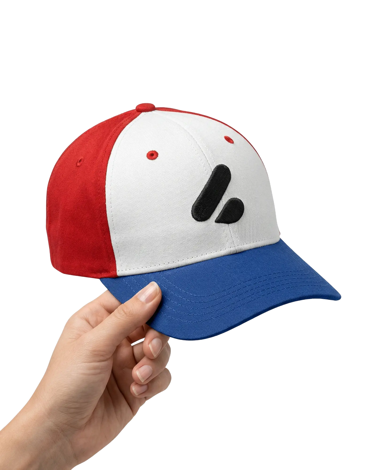 A structured 6 panel branded baseball cap