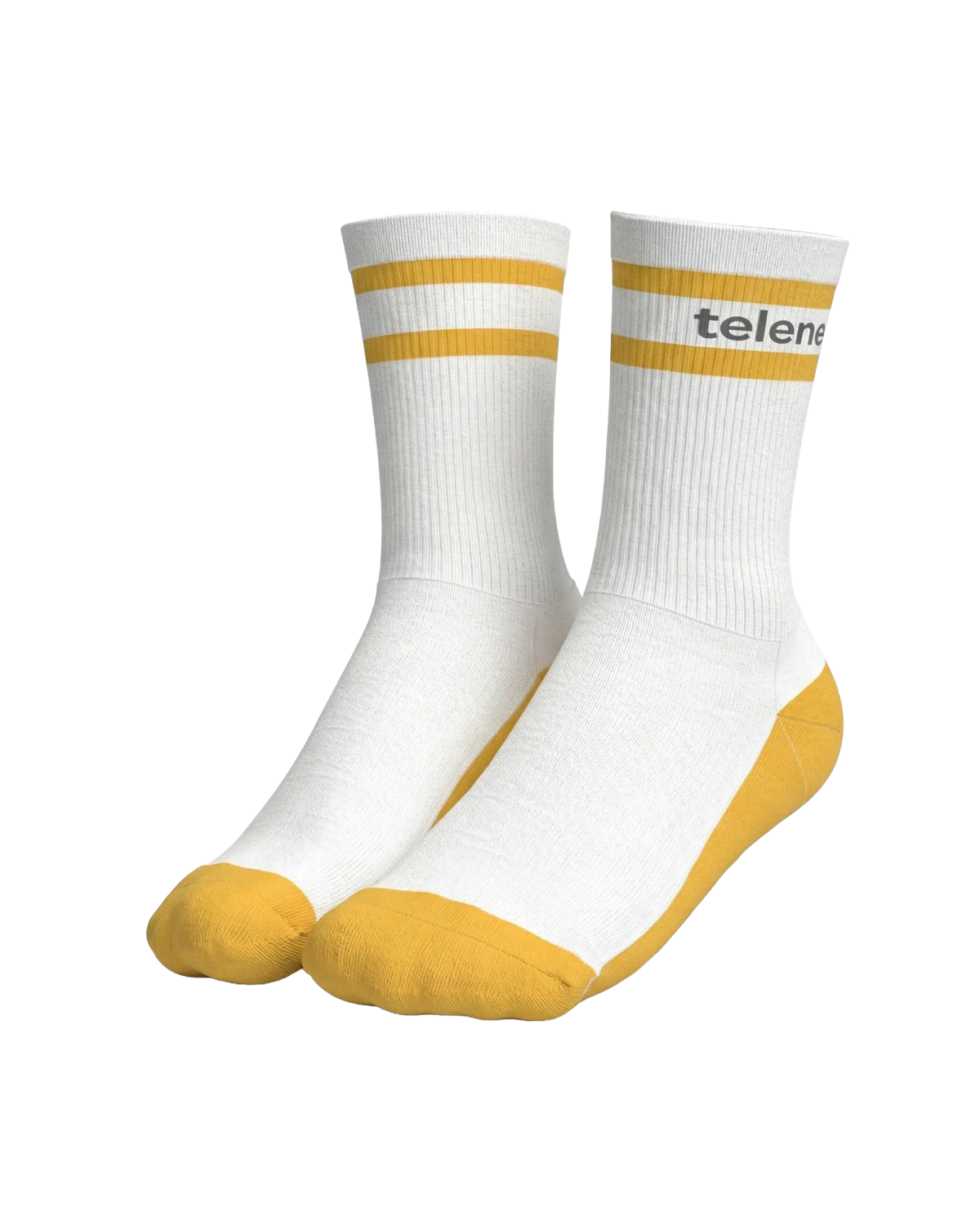 Custom knitted sports socks with knit-in branding