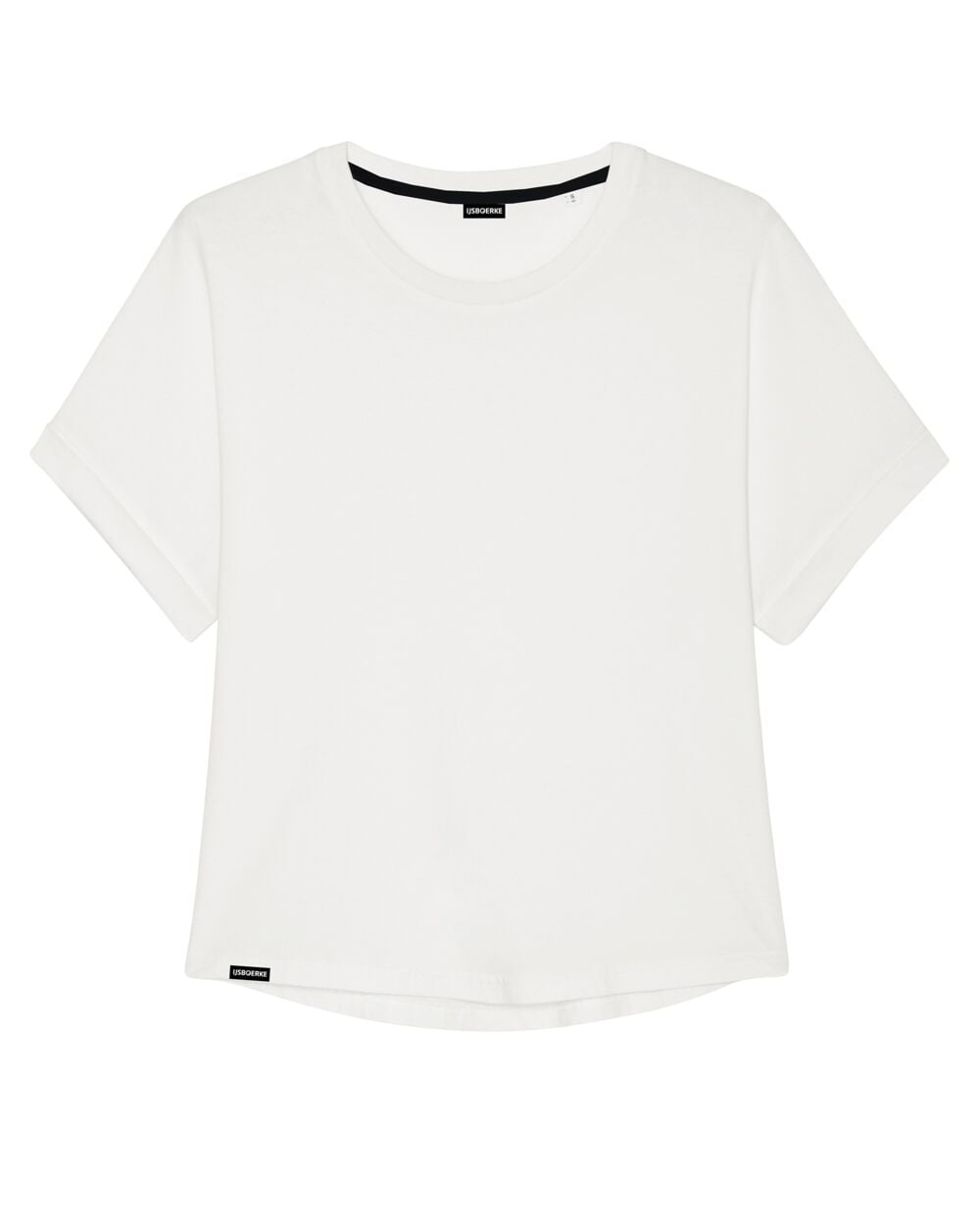 Corporate clothing for women: a T-shirt in a women's cut, narrower shoulder and curved hem