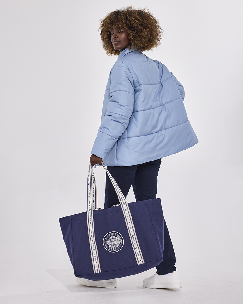 Beach bag custom tote bag mockup printed in a brand design