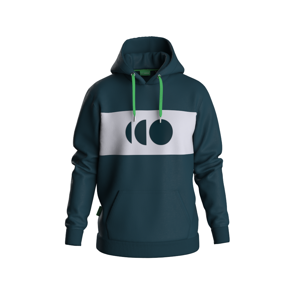 The Craig panel hoodie custom hoodie mockup printed in a brand design
